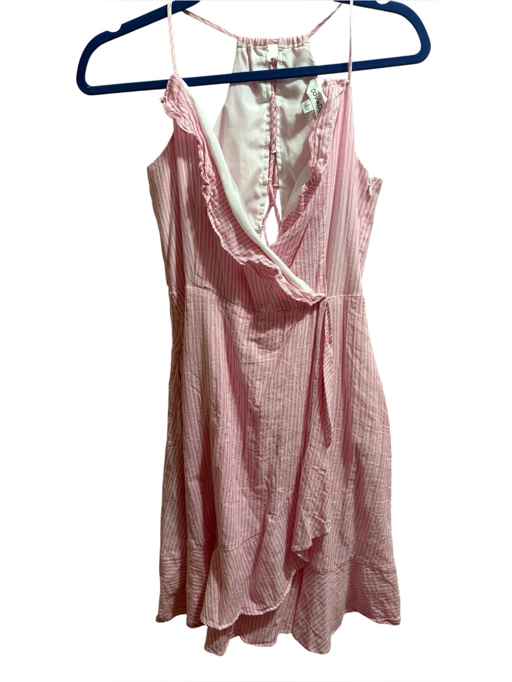 DAVI & DANI Pink Stripe Wrap Sundress